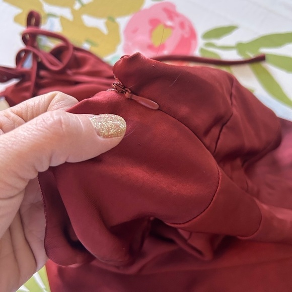 Nine W. small spaghetti, tie strap dress with ruffle hem - Picture 6 of 9